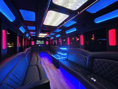 Columbus 35 Passenger Party Bus Interior