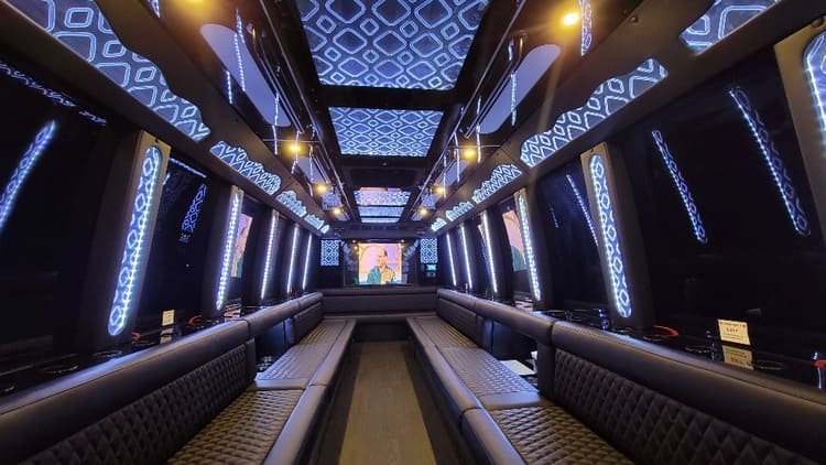 Columbus 40 Passenger Limo Bus Interior
